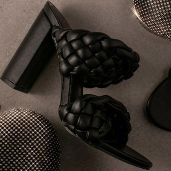 Twisted Woven Strap Mules in Black - Picture 6 of 8